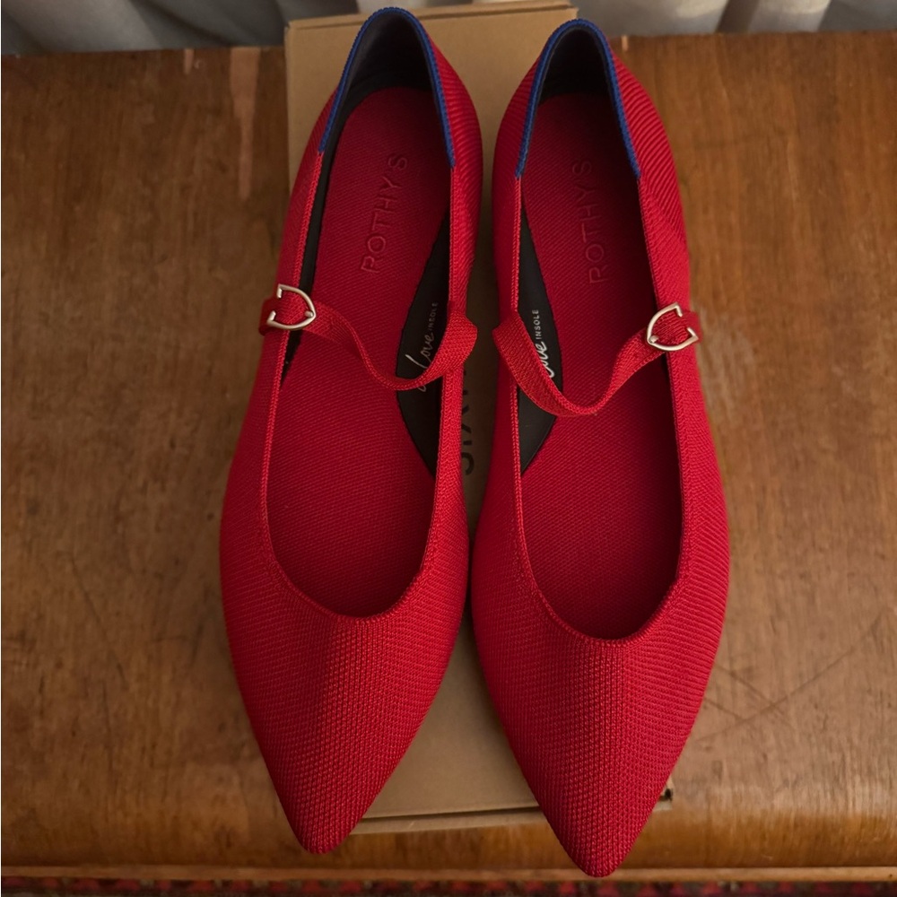 Rothy's Vibrant Red Pointed Flats